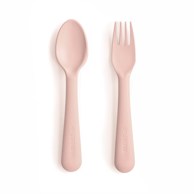 Mushie Fork & Spoon Blush