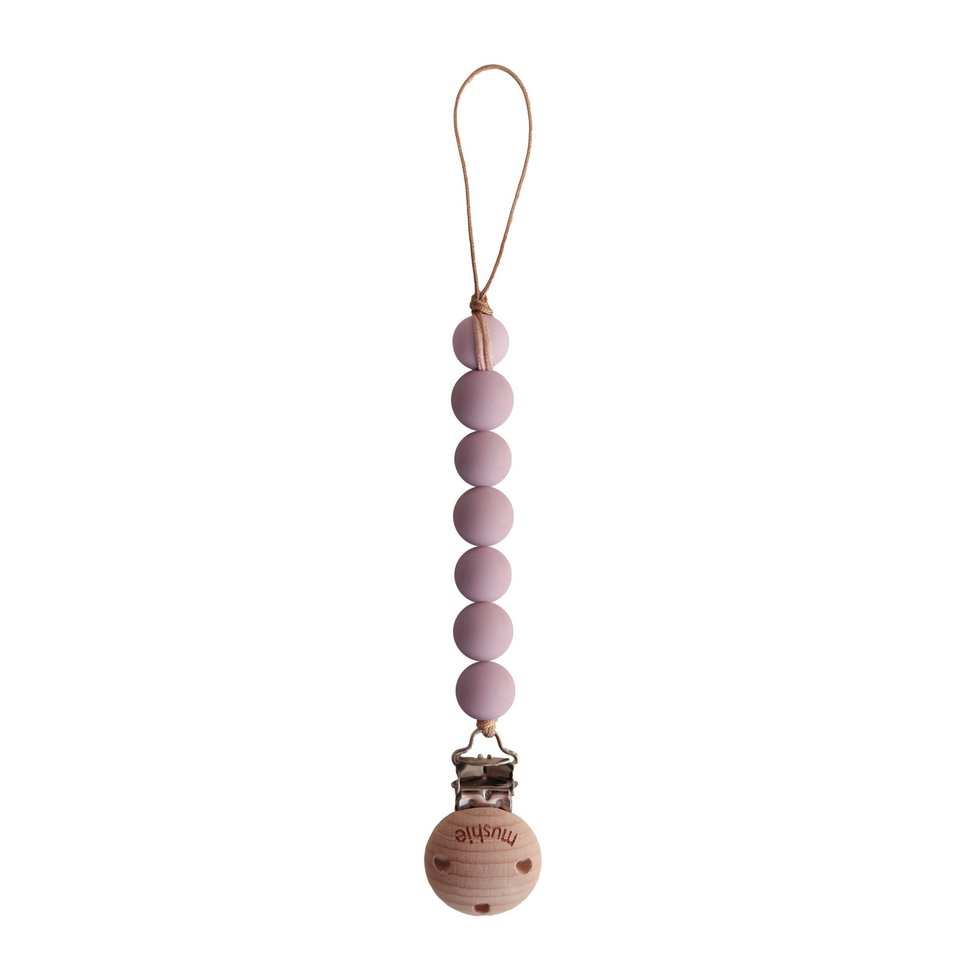 Mushie Pacifier Clips Halo Mauve