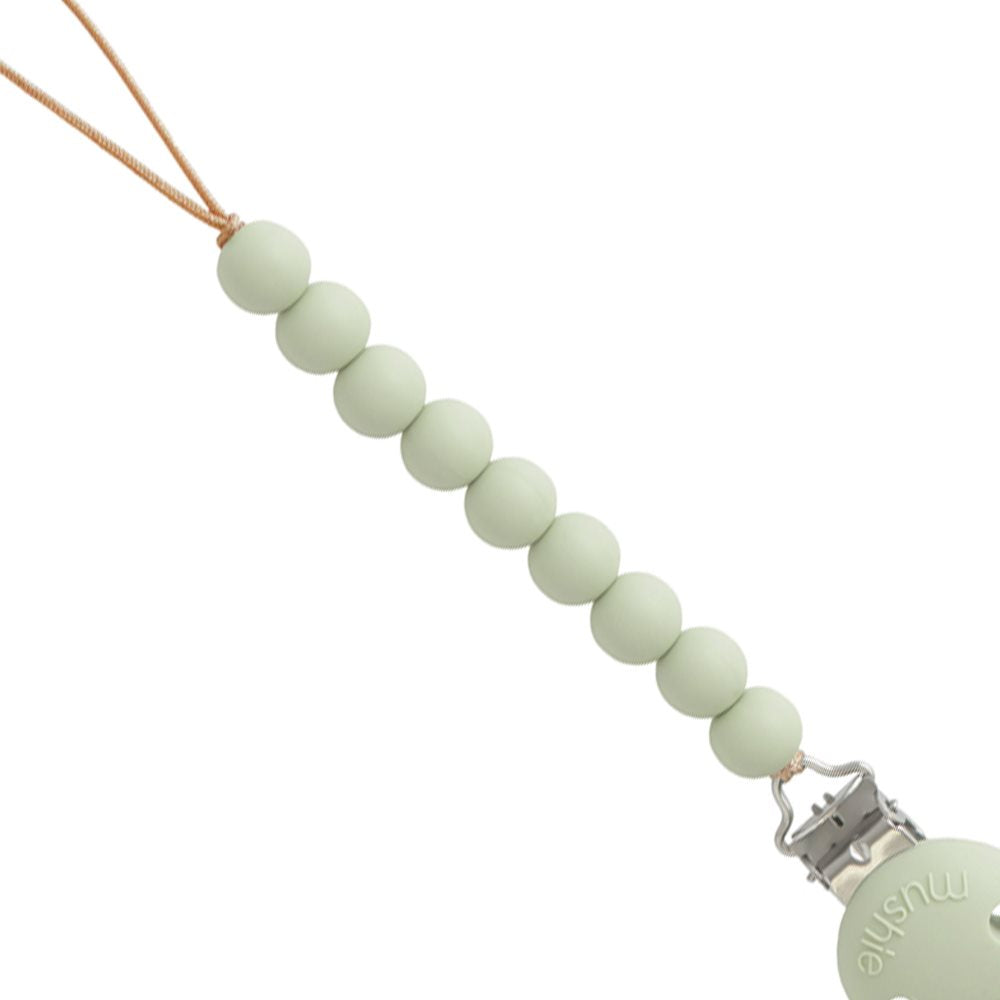 Mushie Silicone Pacifier Clip Hera Sage