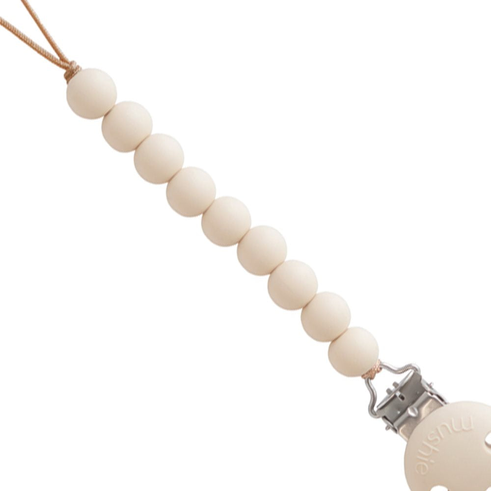 Mushie Silicone Pacifier Clip Hera Shifting Sands