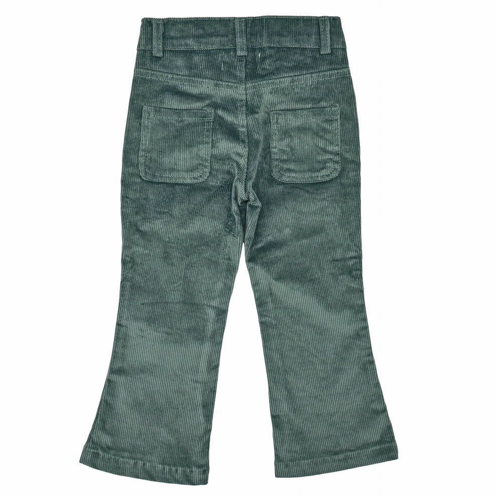 Girl Green Corduroy Flare Trousers