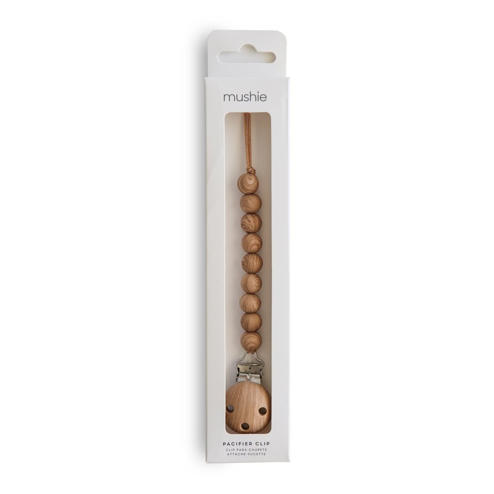 Mushie Silicone Pacifier Clip Hera Blush