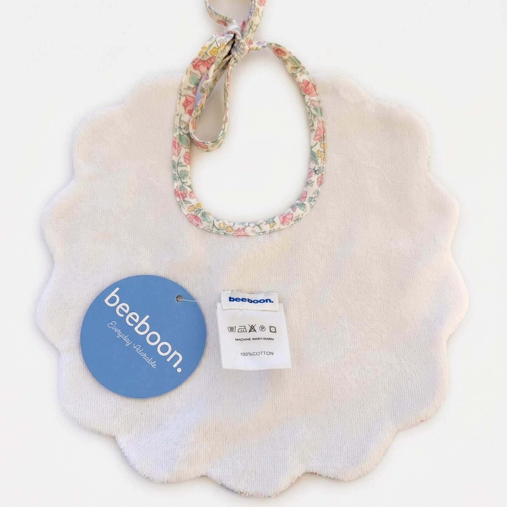 Baby Rosebud Green Scallop Bib