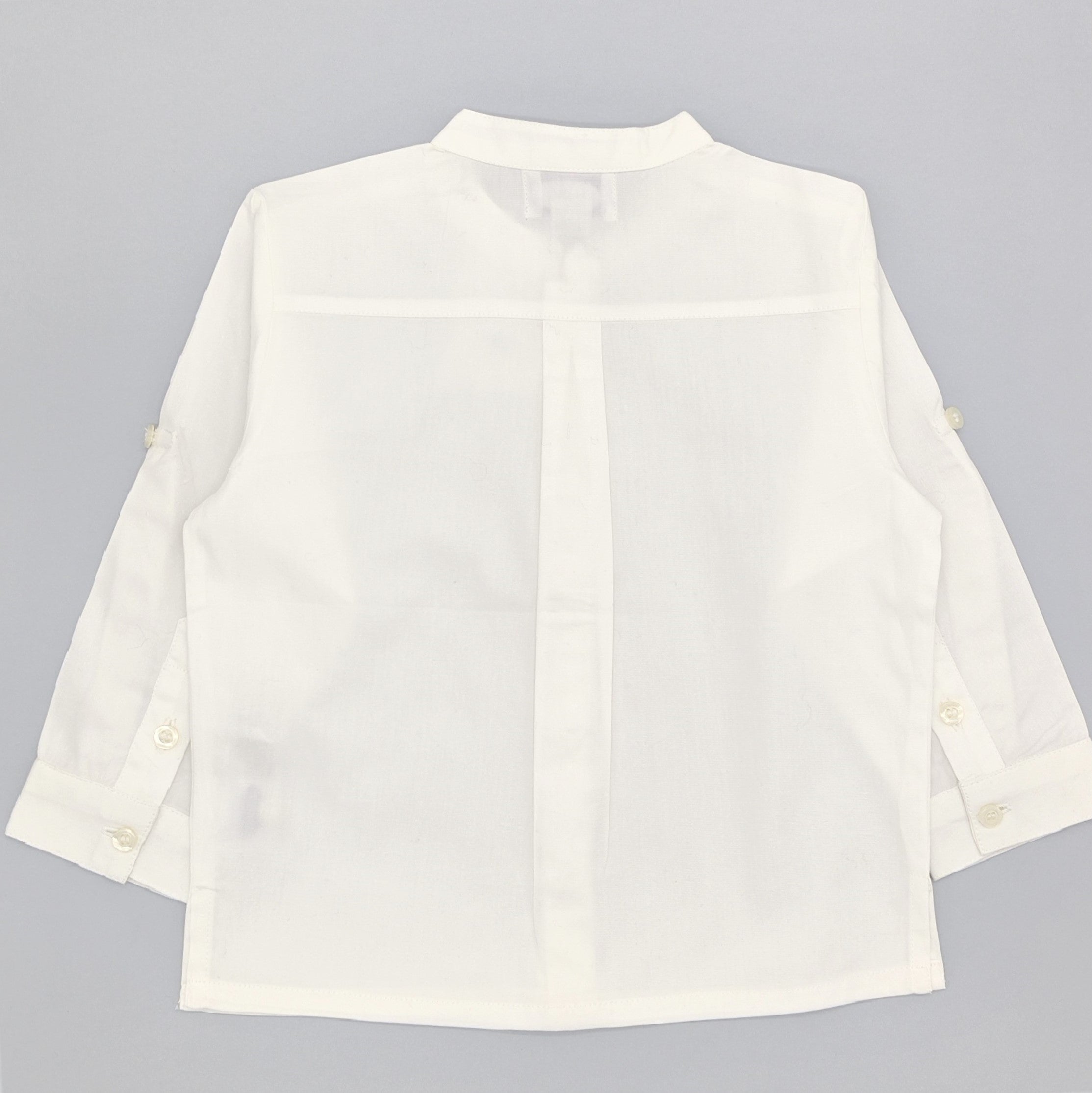 Boy White Mandarin Collar Shirt