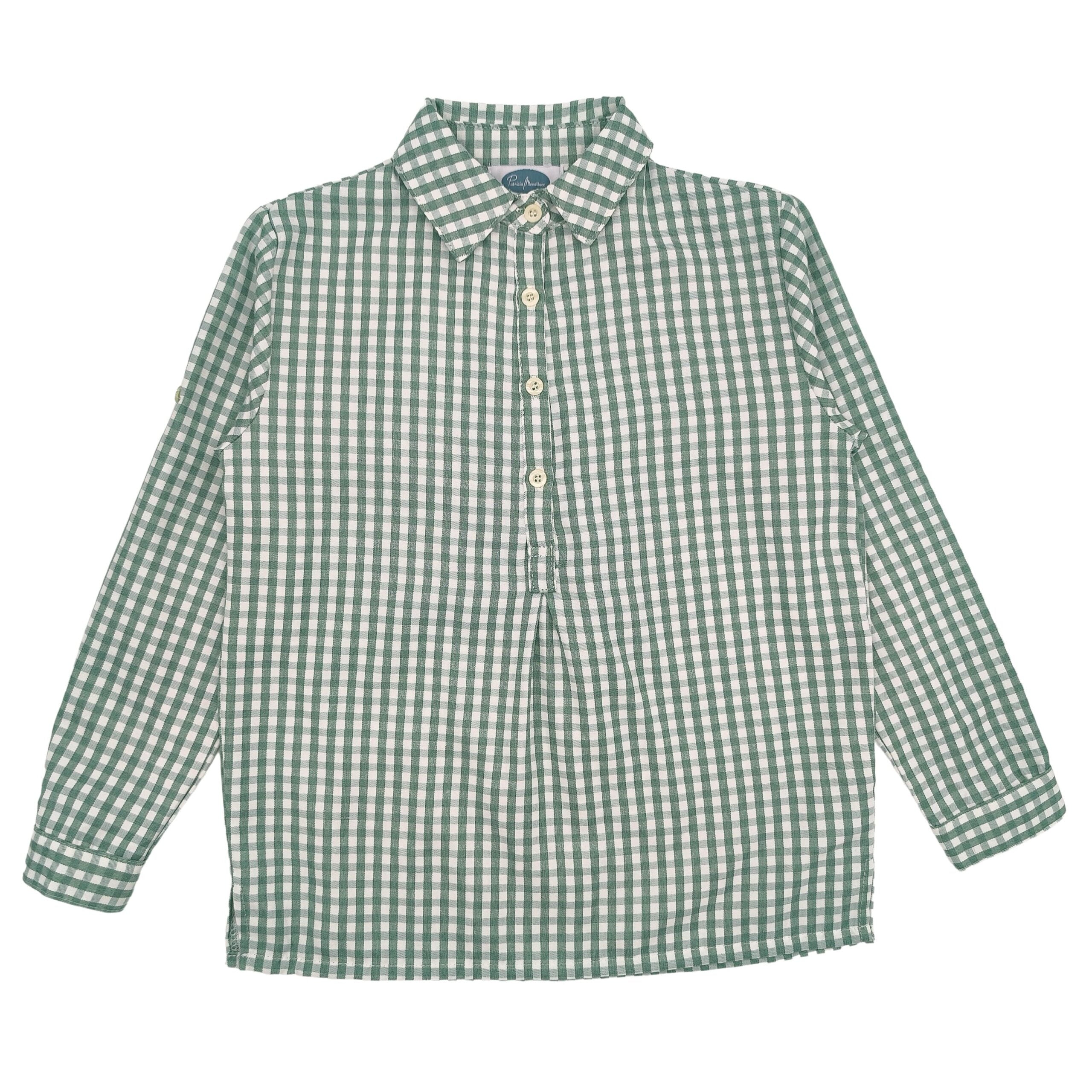 Boy Green Gingham Classic Collar Shirt