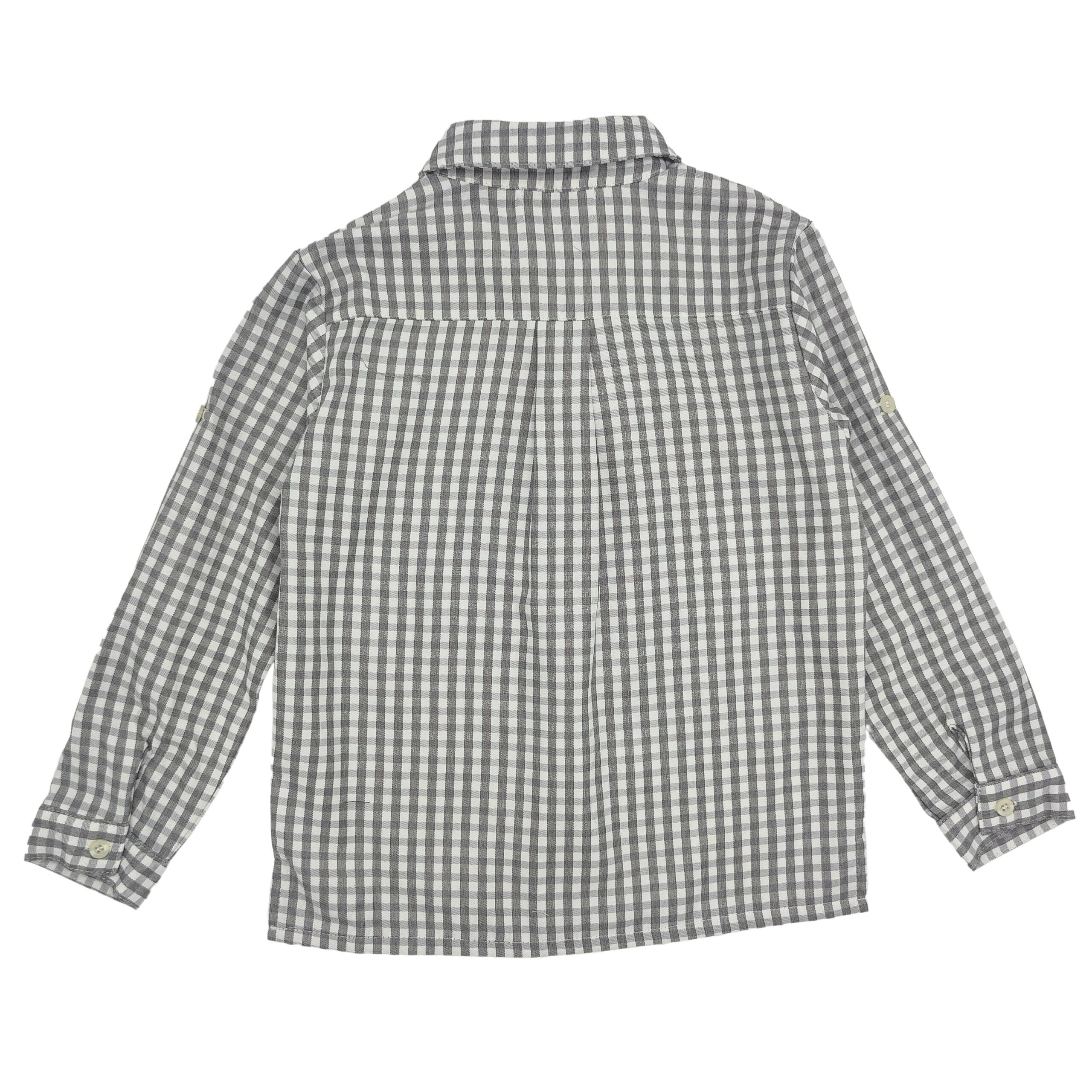 Boy Grey Gingham Classic Collar Shirt