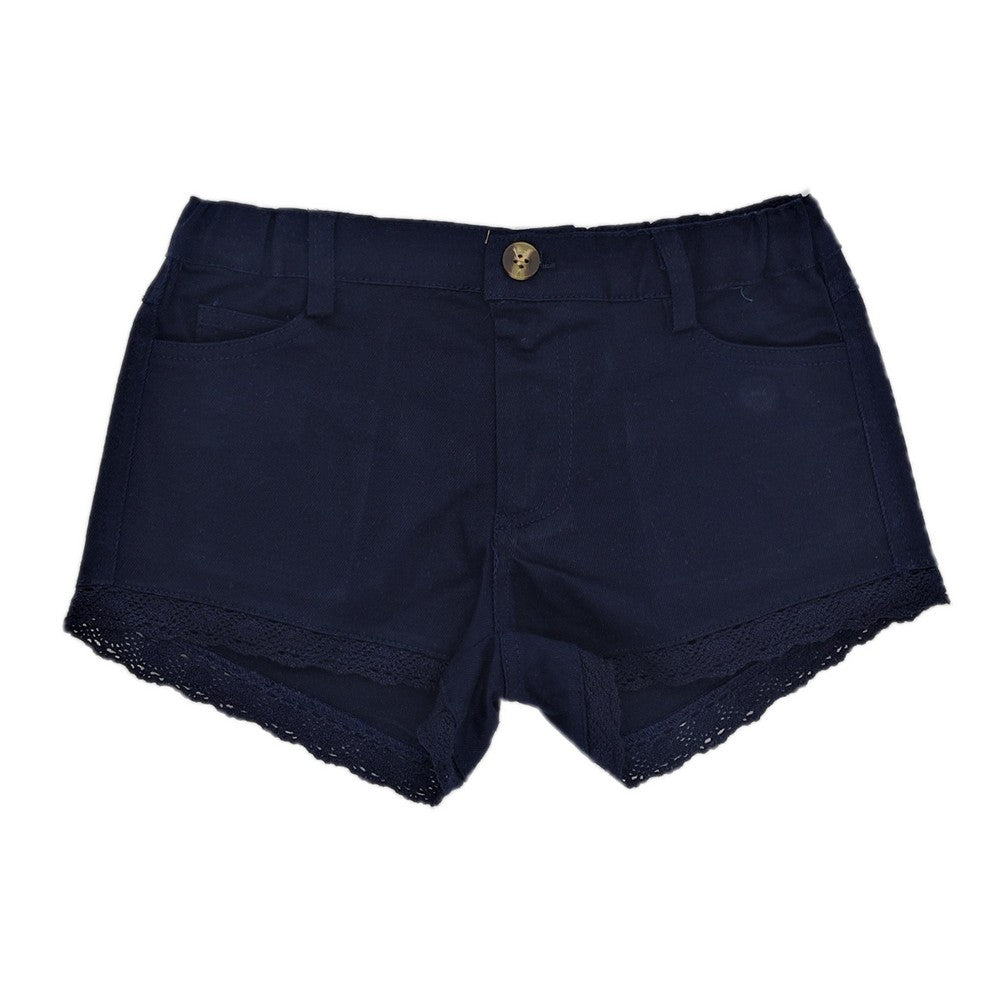 Girl Navy Lace Shorts
