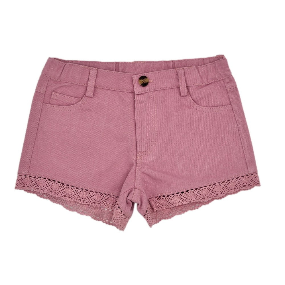 Girl Pink Lace Shorts