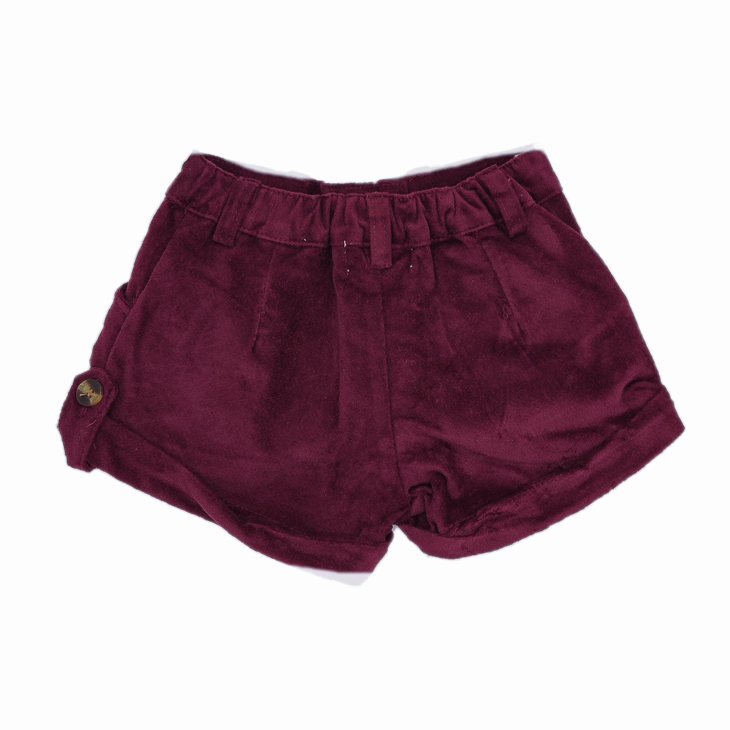 Girl Burgundy Classic Shorts With Bows