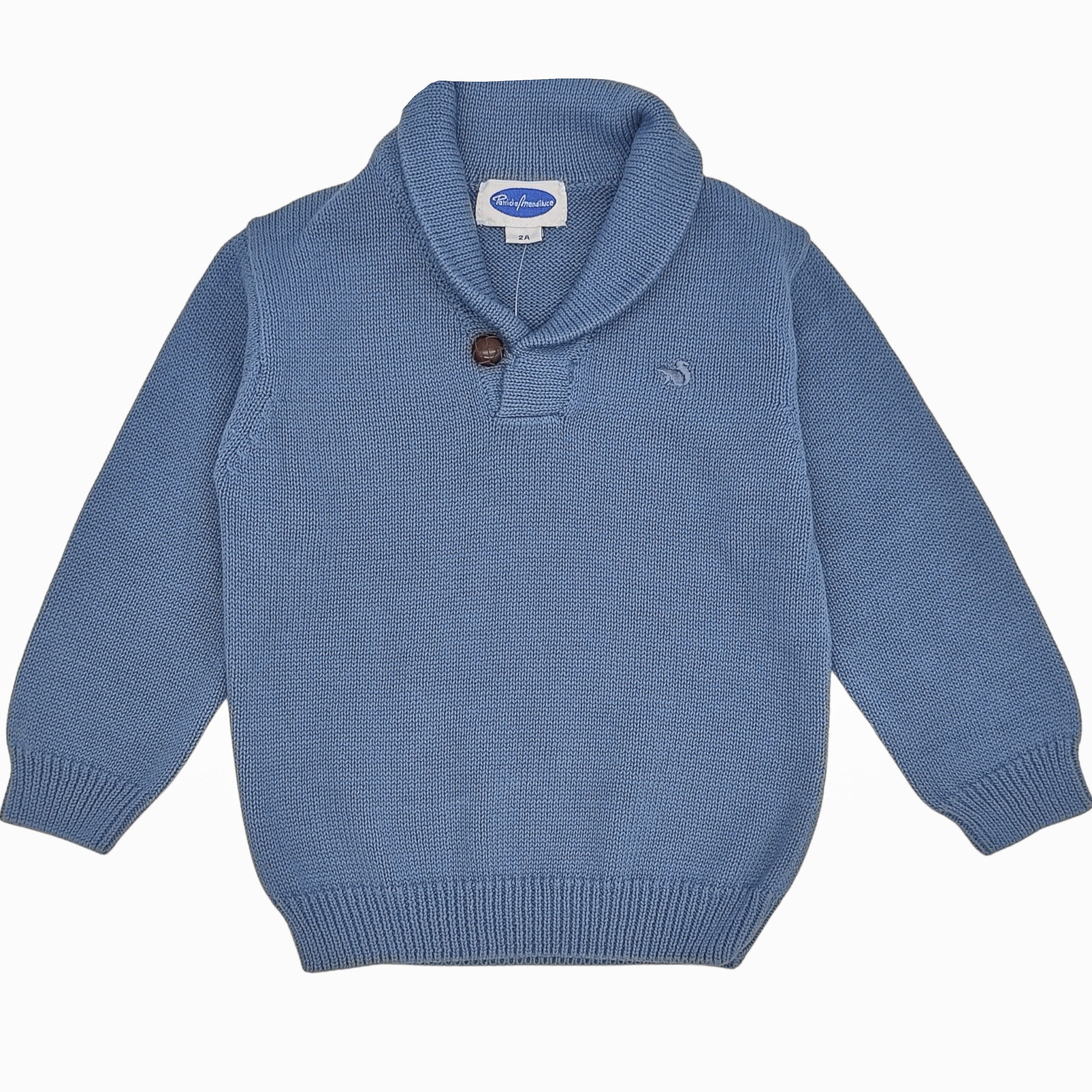Boy Classic Blue Jumper with Button