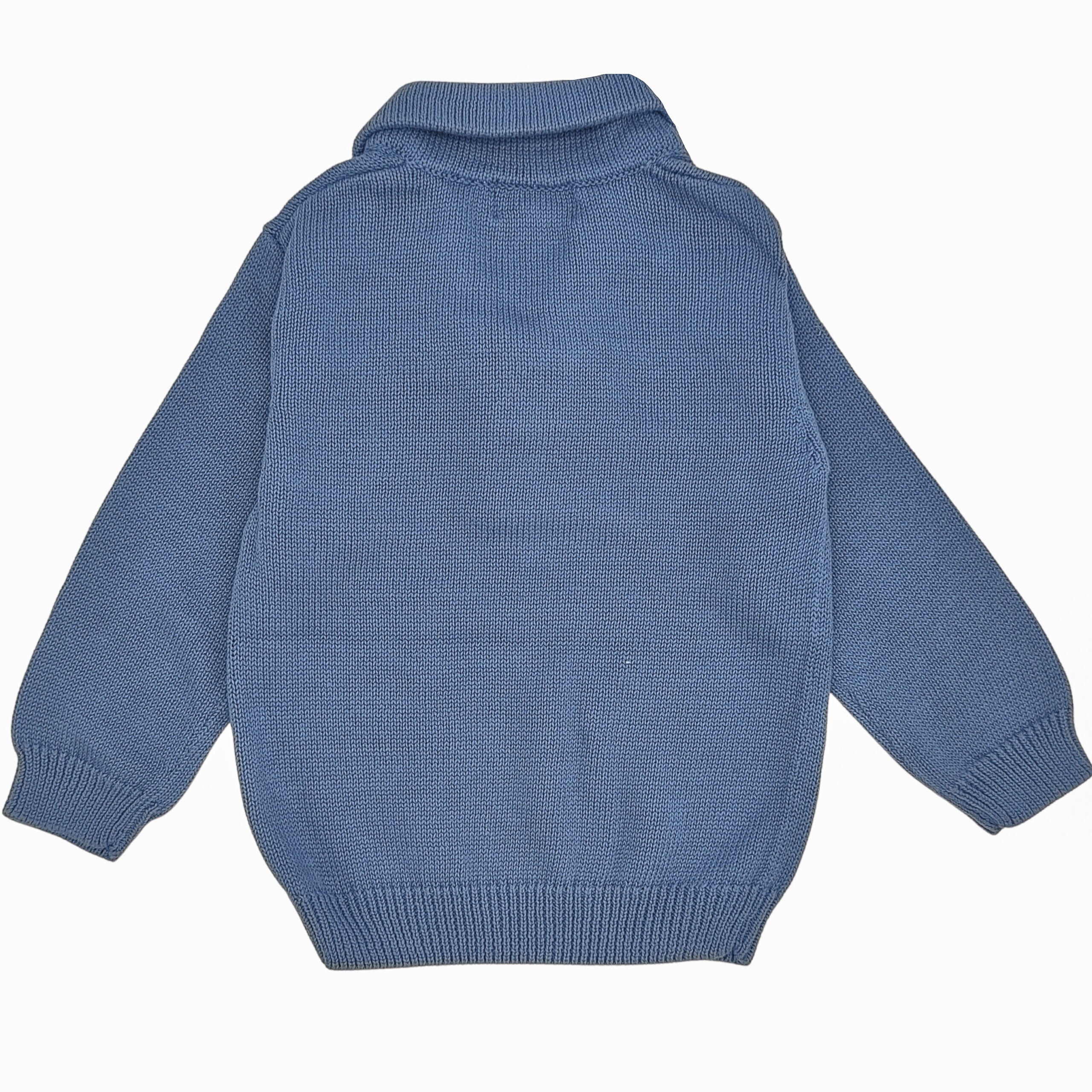 Boy Classic Blue Jumper with Button