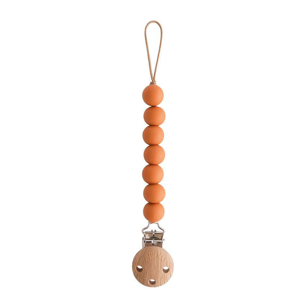Mushie Pacifier Clips Halo Clementine