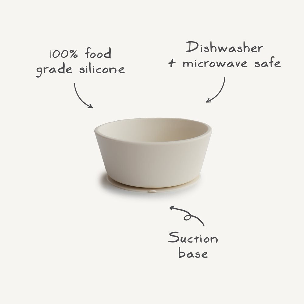Mushie Silicone Suction Bowl Ivory