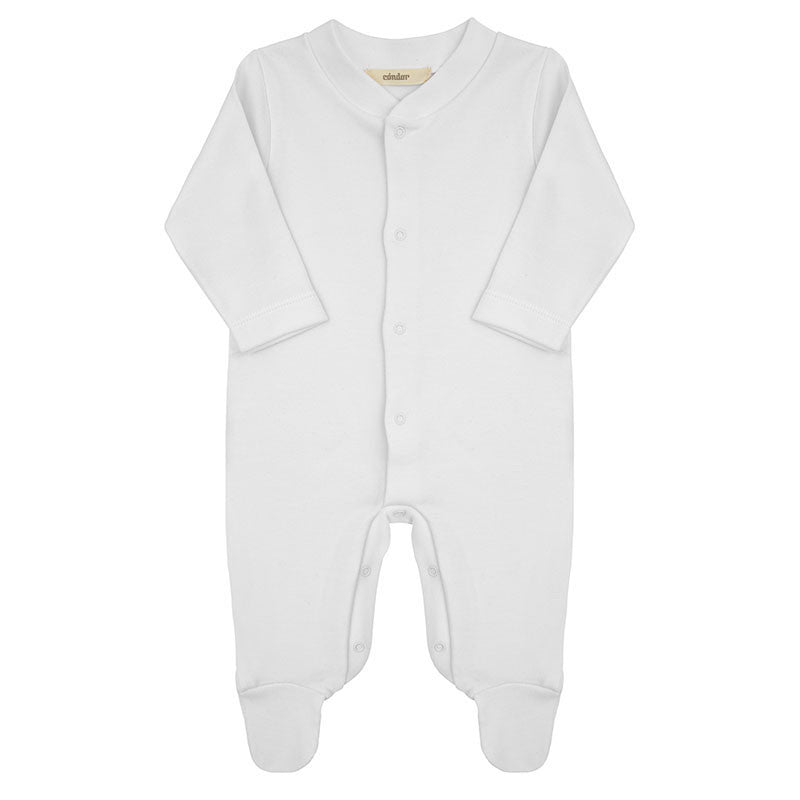Baby Romper with feet White