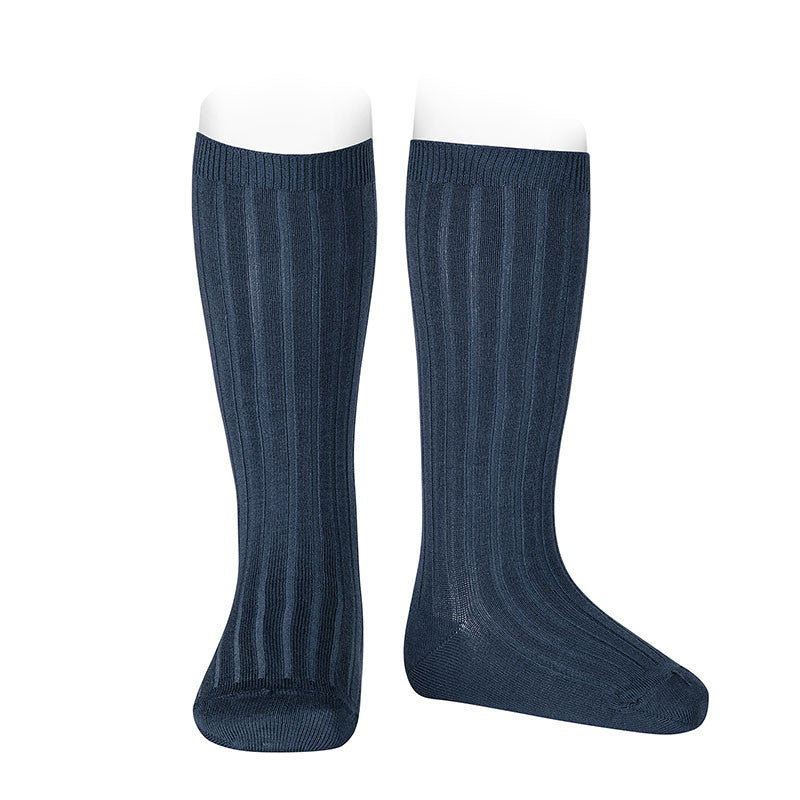Condor Lapis Lazuli Ribbed Knee High Socks