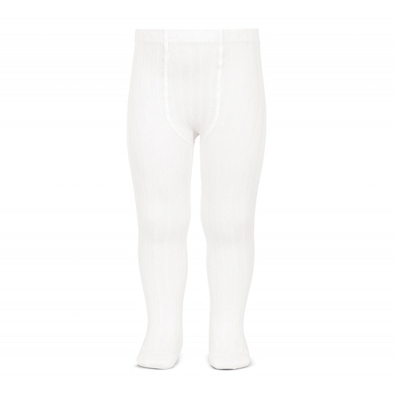 Condor White Ribbed Tights