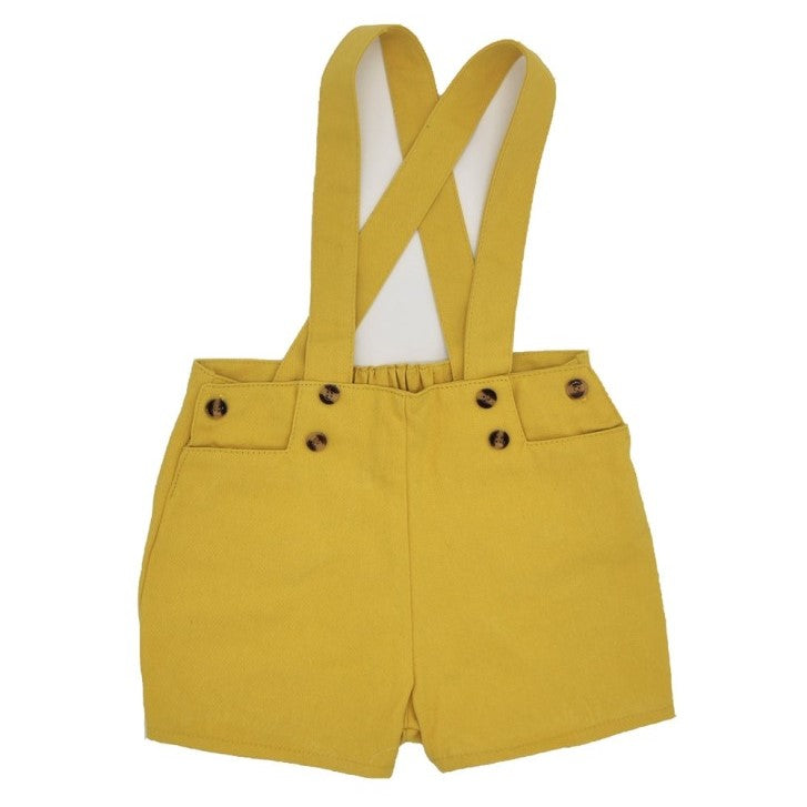 Baby Yellow Suspender Shorts