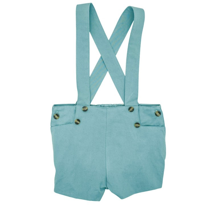 Baby Green Suspender Shorts