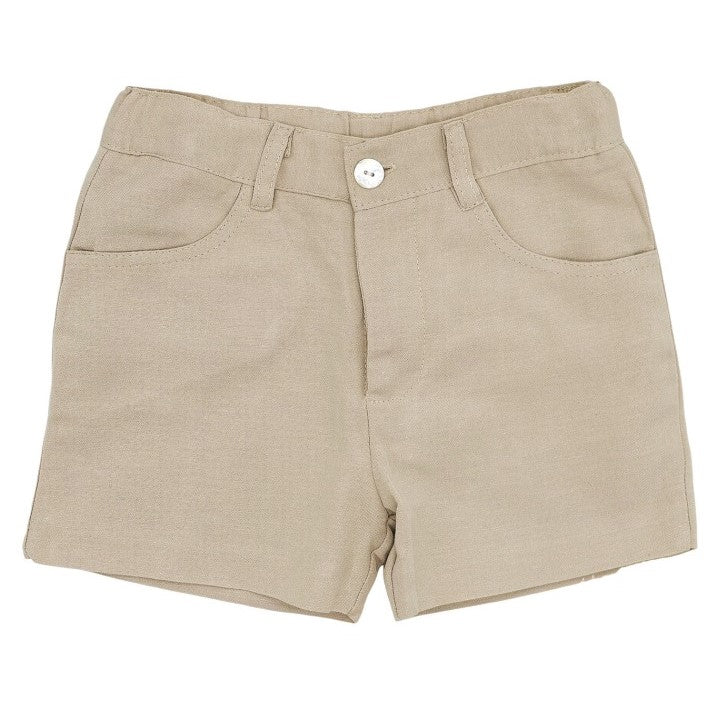 Boy Khaki Linen Shorts