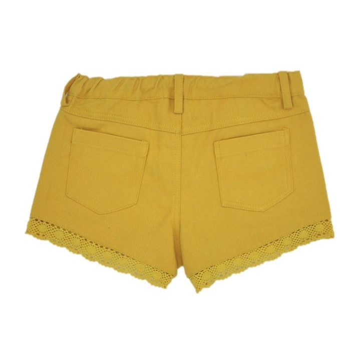 Girl Yellow Lace Shorts