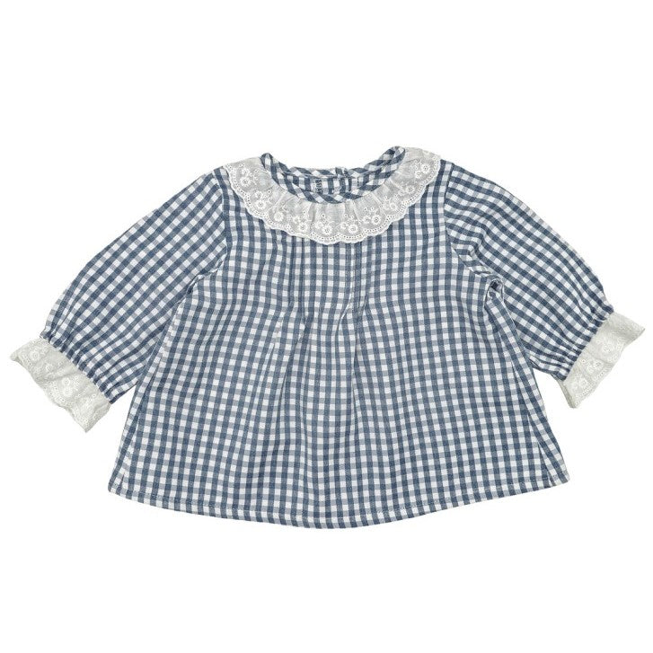 Girl Blue Gingham Blouse