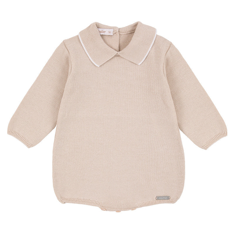 Condor Long-sleeved Bodysuit with fine stripe Sand