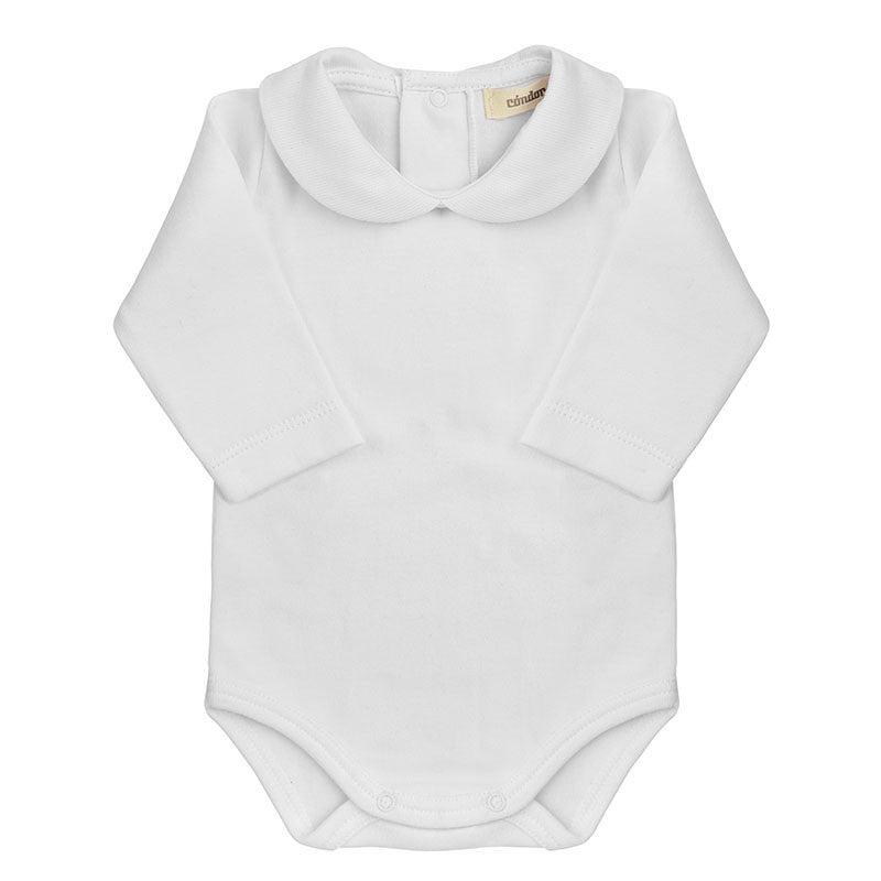 Condor Bodysuit with pique baby collar White
