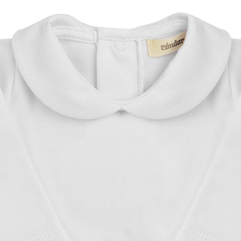 Condor Bodysuit with pique baby collar White