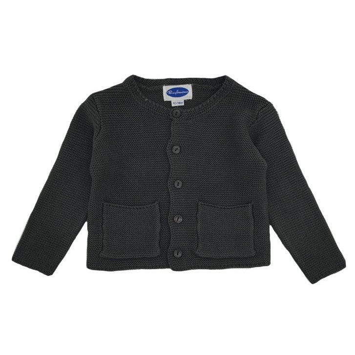 Baby Traditional Charcoal Gray Cardigan