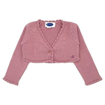 Girl Pink Cropped Cardigan