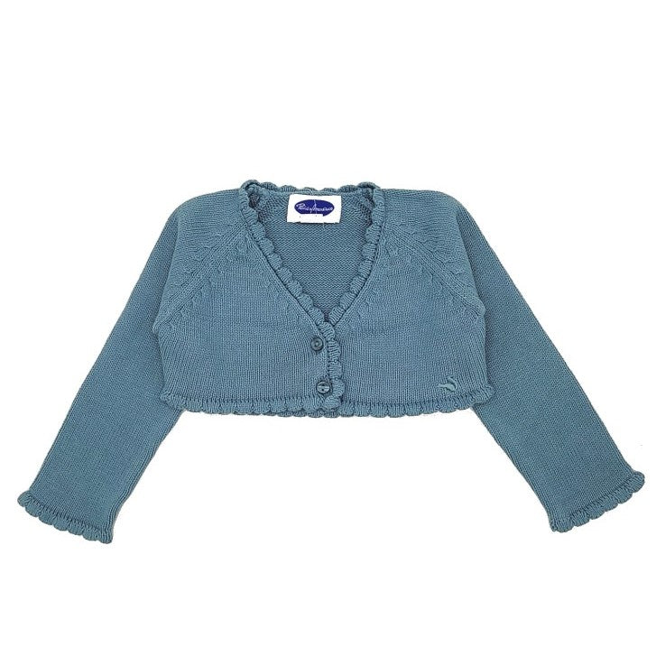 Girl Blue Cropped Cardigan
