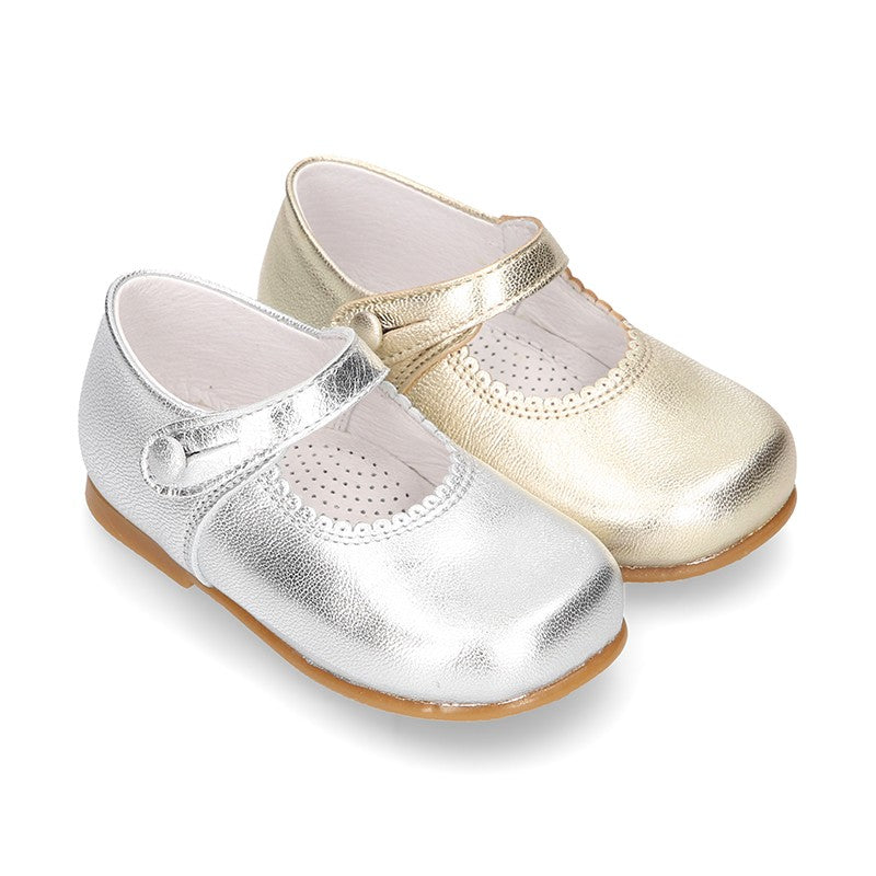 Baby Gold Mary Jane Shoes