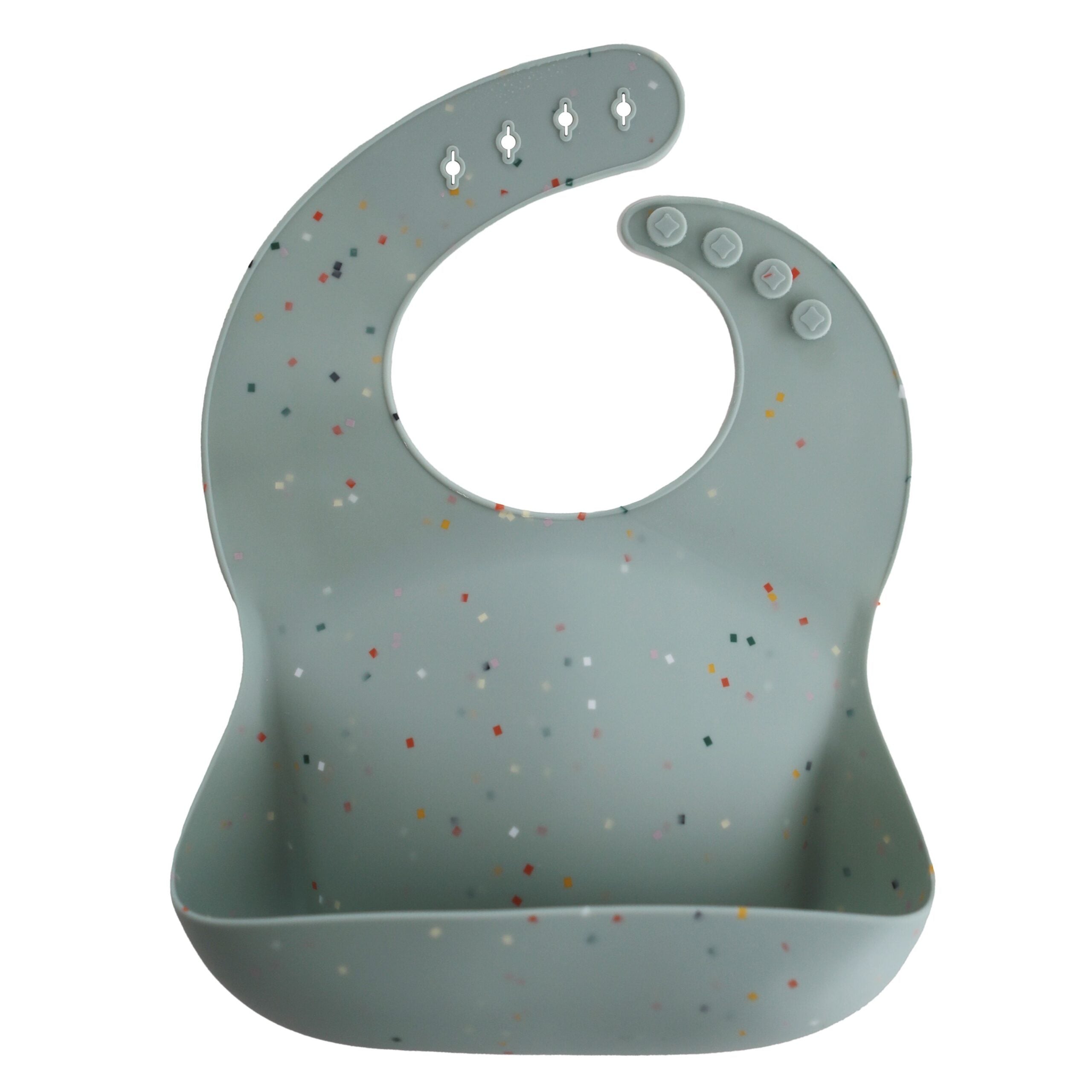 Mushie Silicone Bib Cambridge Blue Confetti