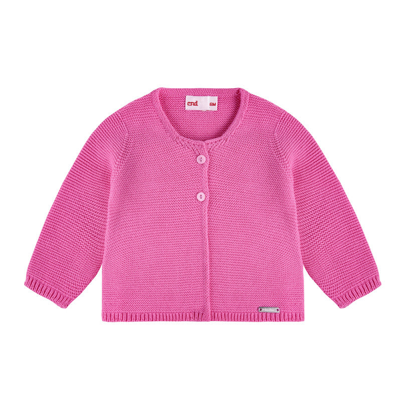 Condor Garter Stitch Cardigan Fuchsia