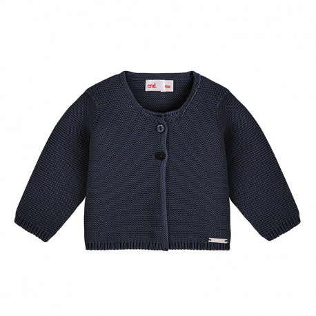 Condor Garter Stitch Cardigan Navy