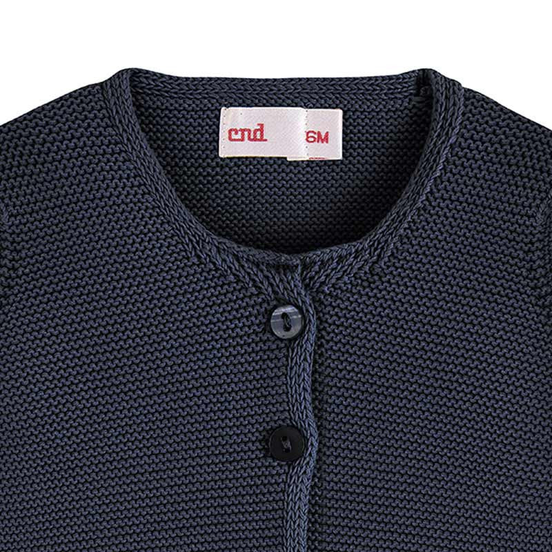 Condor Garter Stitch Cardigan Navy