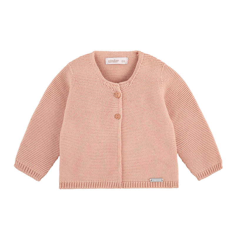 Condor Garter Stitch Cardigan Salmon