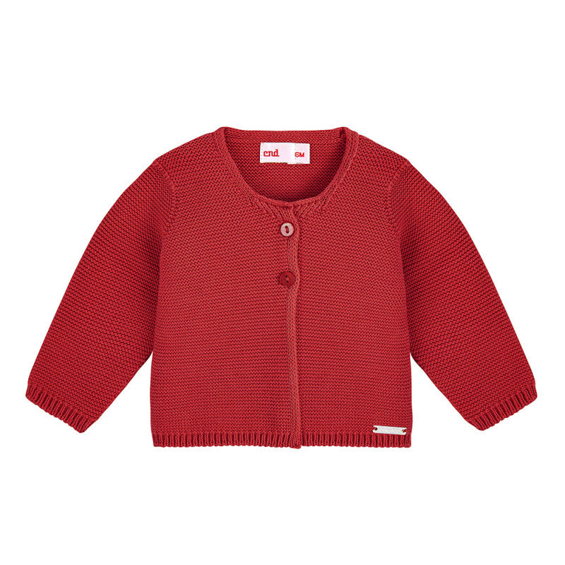 Condor Garter Stitch Cardigan Red Velvet