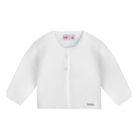 Condor Garter Stitch Cardigan White