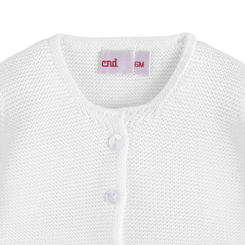 Condor Garter Stitch Cardigan White