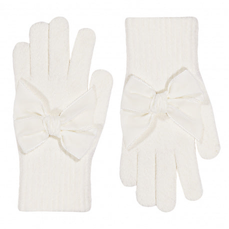 Condor Gloves with giant velvet bow Beige