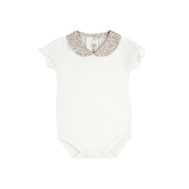 Condor Heart Embroidery Body with Liberty Round Neck Cream/Pink