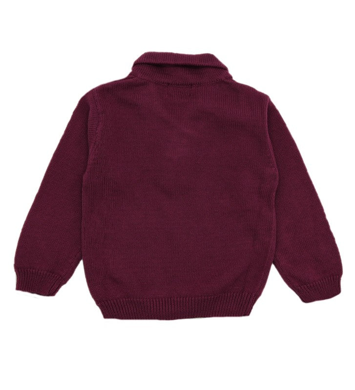 Boy Classic Burgundy Jumper with Button