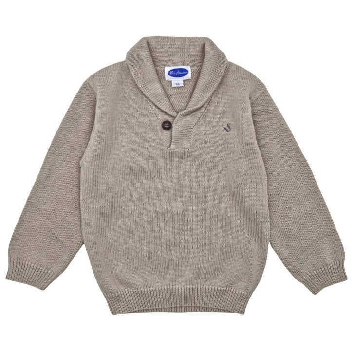 Boy Classic Beige Jumper with Button
