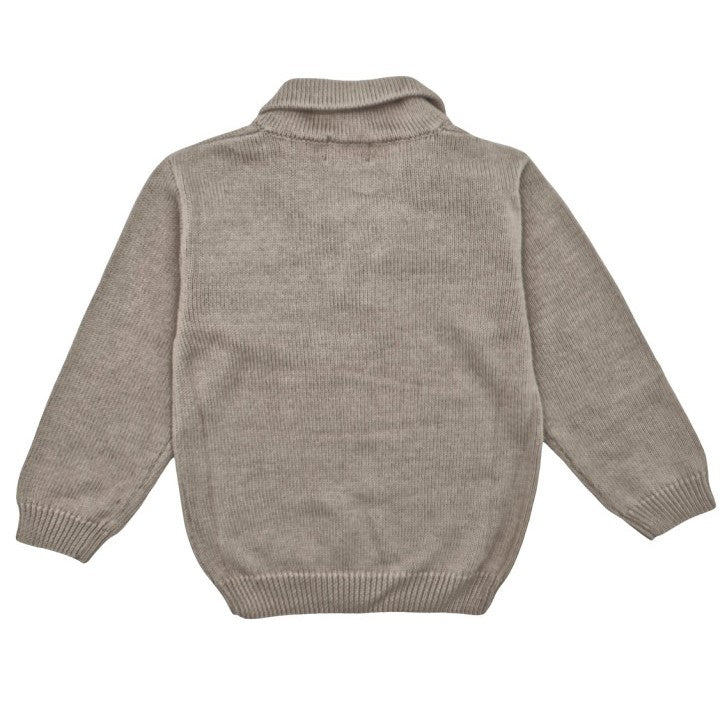 Boy Classic Beige Jumper with Button