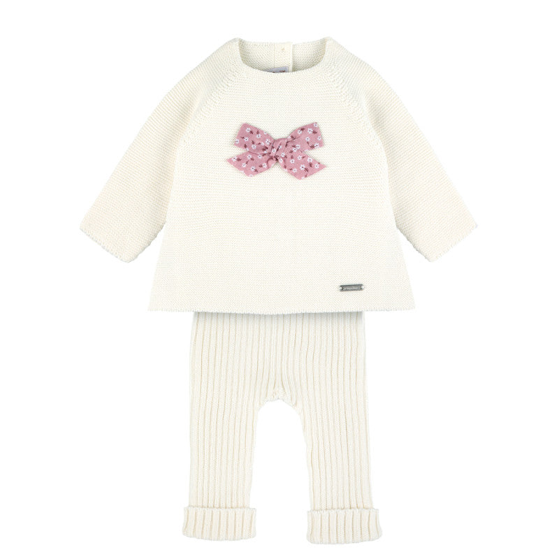 Condor Liberty bow set (sweater + trousers) Cream