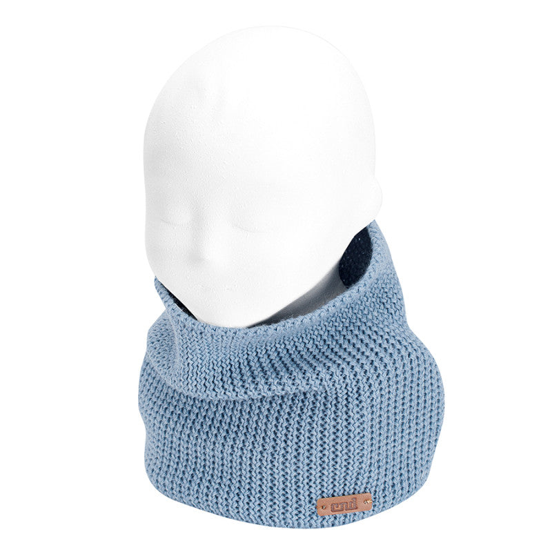 Condor Link stitch Merino wool-blend snood-scarf Air Blue