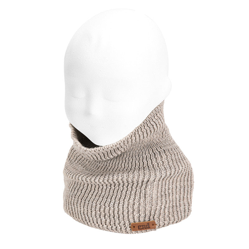 Condor Link stitch Merino wool-blend snood-scarf Nougat