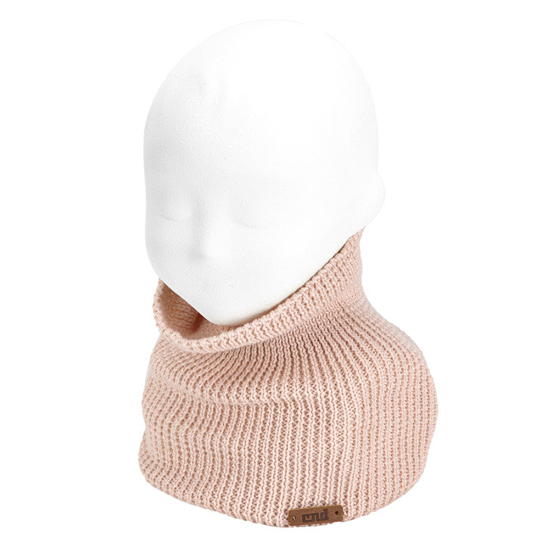 Condor Link stitch Merino wool-blend snood-scarf Nude
