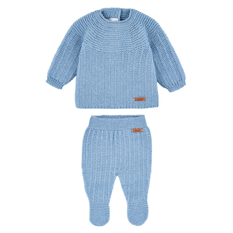 Condor Merino blend set (sweater + footed leggings) Air Blue